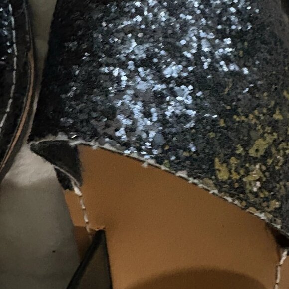 Dirty Laundry Black Glitter Sling Back Sandals Sz 9 EUC 40 - Picture 5 of 10